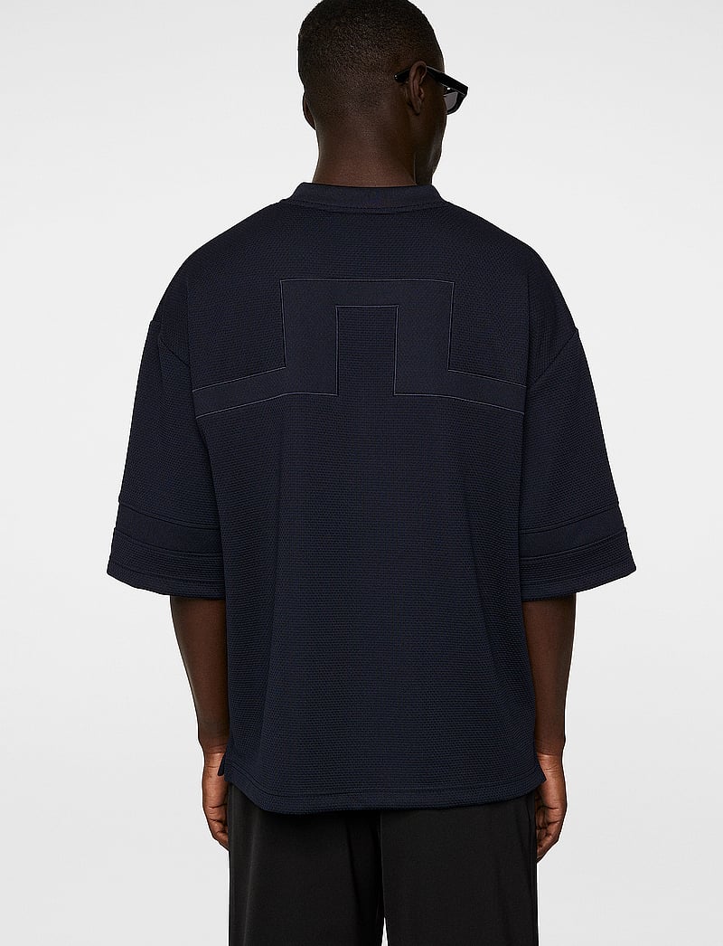 J. Lindeberg - Milos Jersey Mesh Tee - t-shirts med v-hals - jl navy - 3