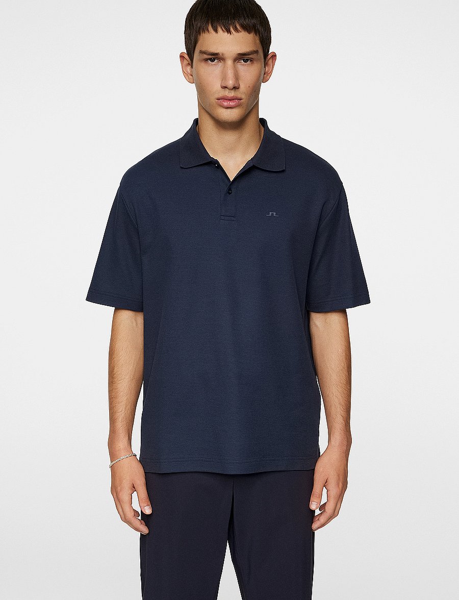 J. Lindeberg - Trond Polo Pique - kortærmede poloer - jl navy - 0