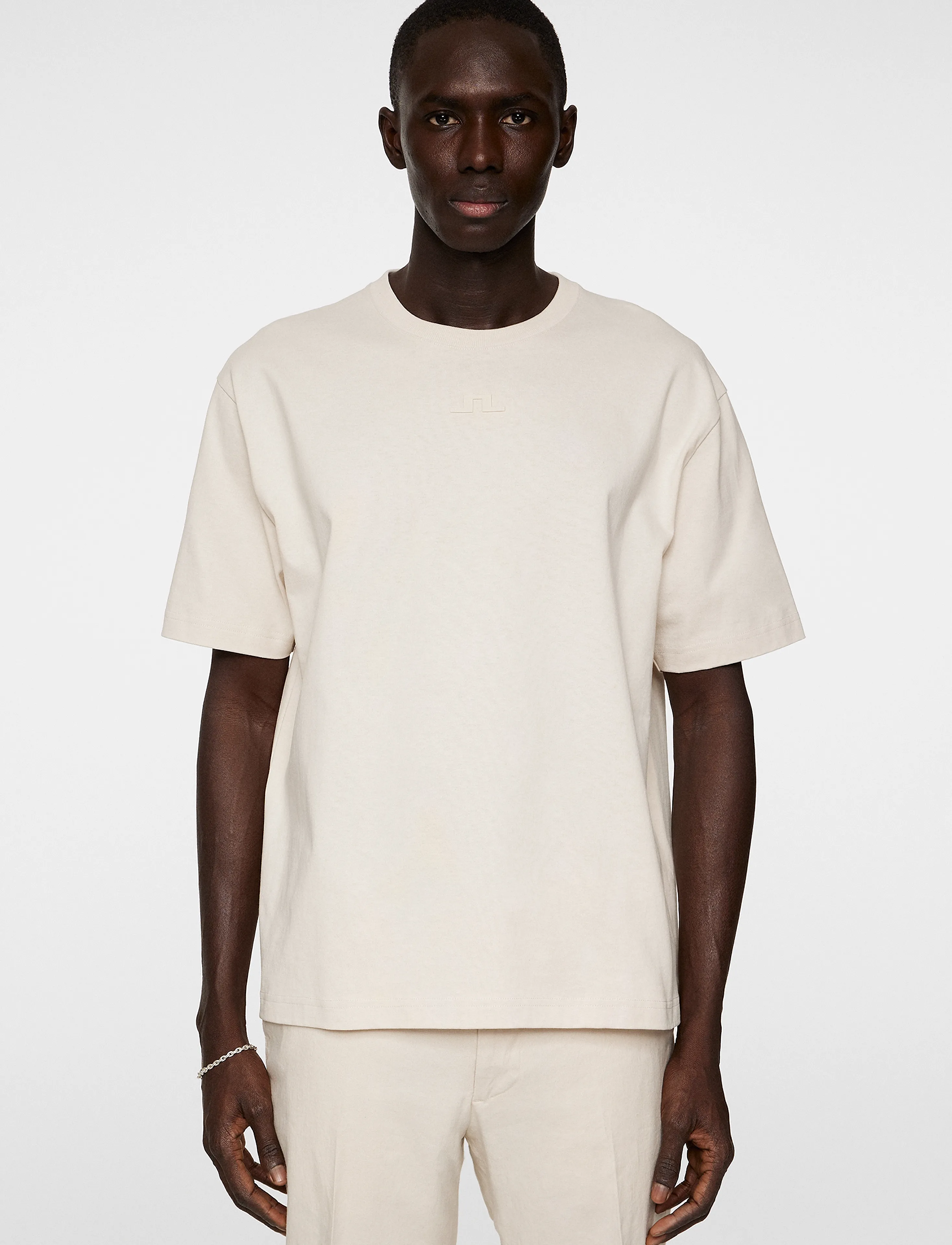 J. Lindeberg Tjorn Bridge T-Shirt, L, Cream, T-Shirts > Kortærmede, Herre
