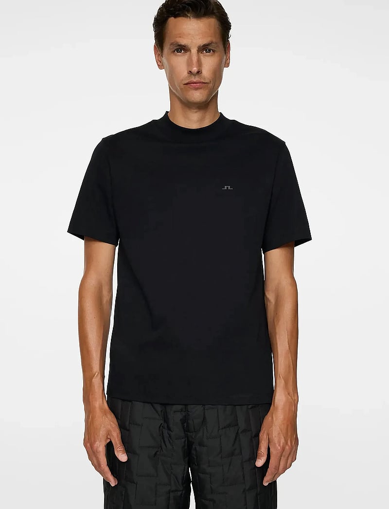 J. Lindeberg - Ace Mock Neck T-Shirt - kortärmade t-shirts - black - 0