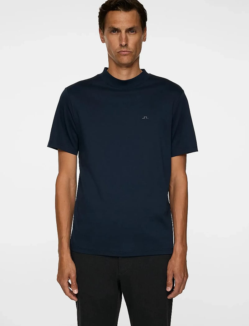 J. Lindeberg - Ace Mock Neck T-Shirt - kortærmede t-shirts - jl navy - 0