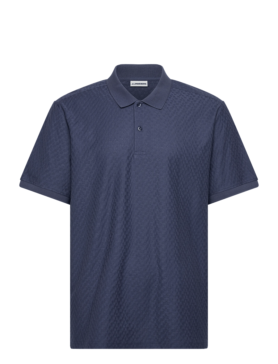 J. Lindeberg - Devon Jacquard Polo - kurzärmelig - vintage indigo - 1