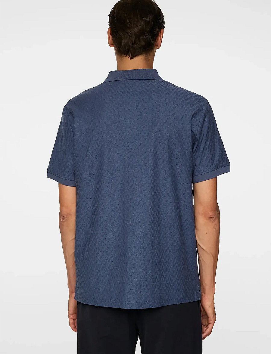 J. Lindeberg - Devon Jacquard Polo - kurzärmelig - vintage indigo - 3