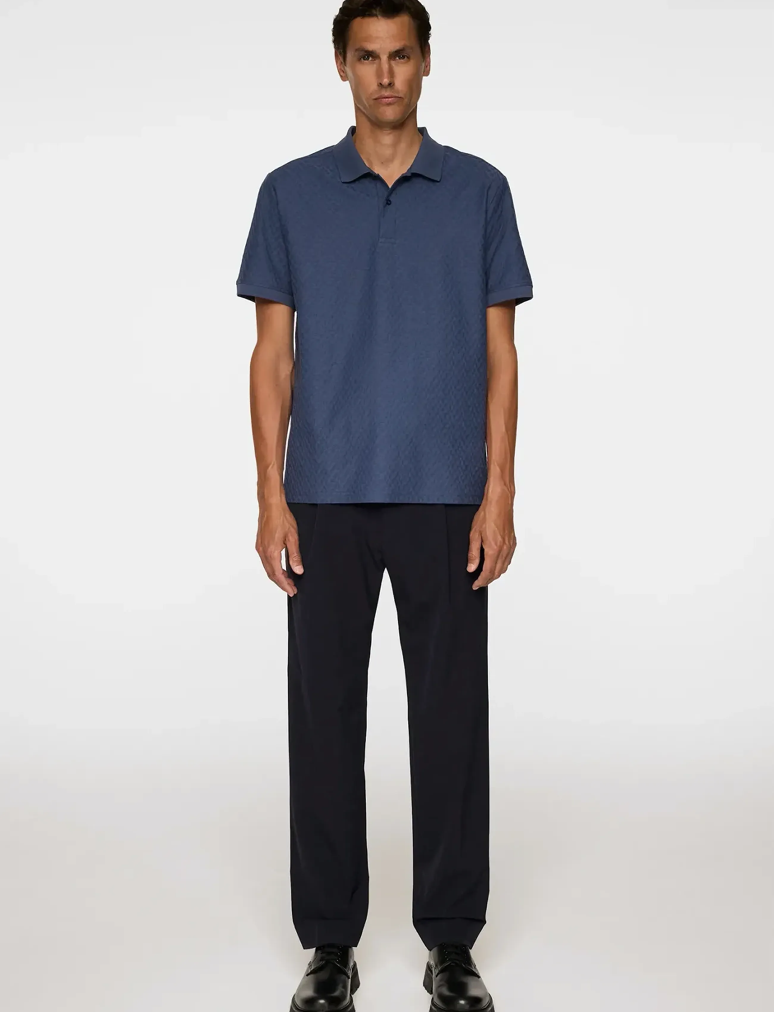 J. Lindeberg - Devon Jacquard Polo - lühikeste varrukatega polod - vintage indigo - 4