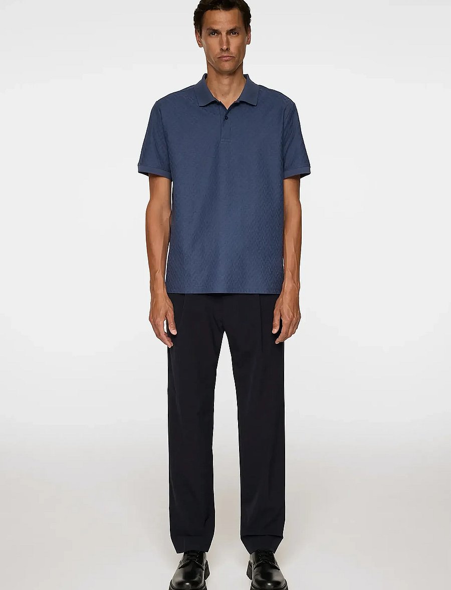 J. Lindeberg - Devon Jacquard Polo - kurzärmelig - vintage indigo - 4