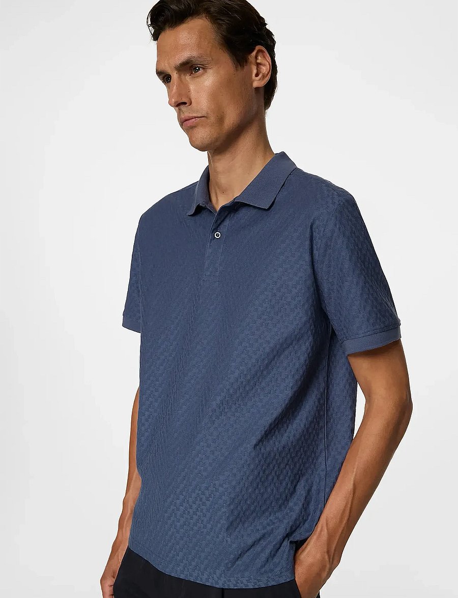 J. Lindeberg - Devon Jacquard Polo - kurzärmelig - vintage indigo - 5