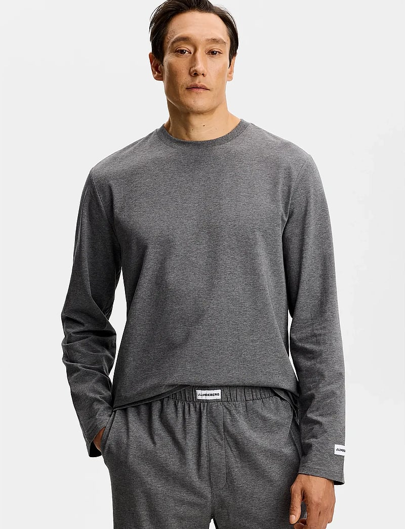 J. Lindeberg - Pierce Pyjama Set - nattkläder - dark grey melange - 0