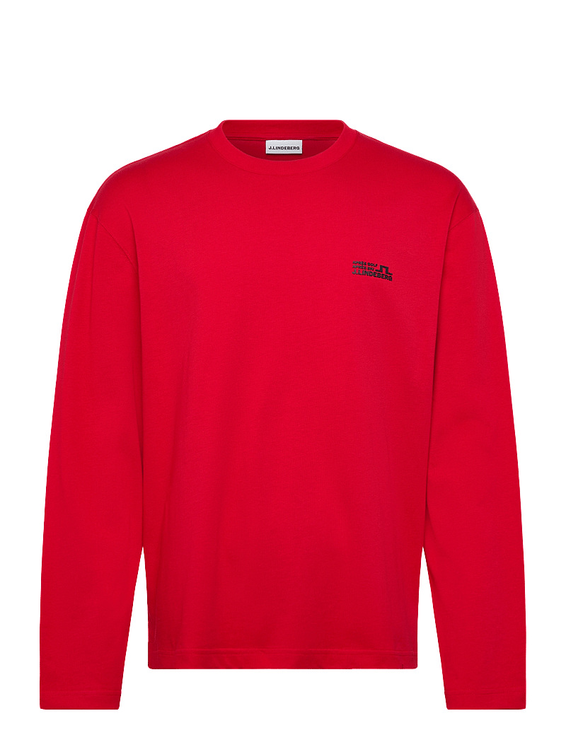 J. Lindeberg - Walsh LS Apres T-shirt - pikkade varrukatega t-särgid - barbados cherry - 1