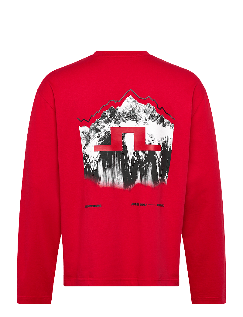 J. Lindeberg - Walsh LS Apres T-shirt - pikkade varrukatega t-särgid - barbados cherry - 2