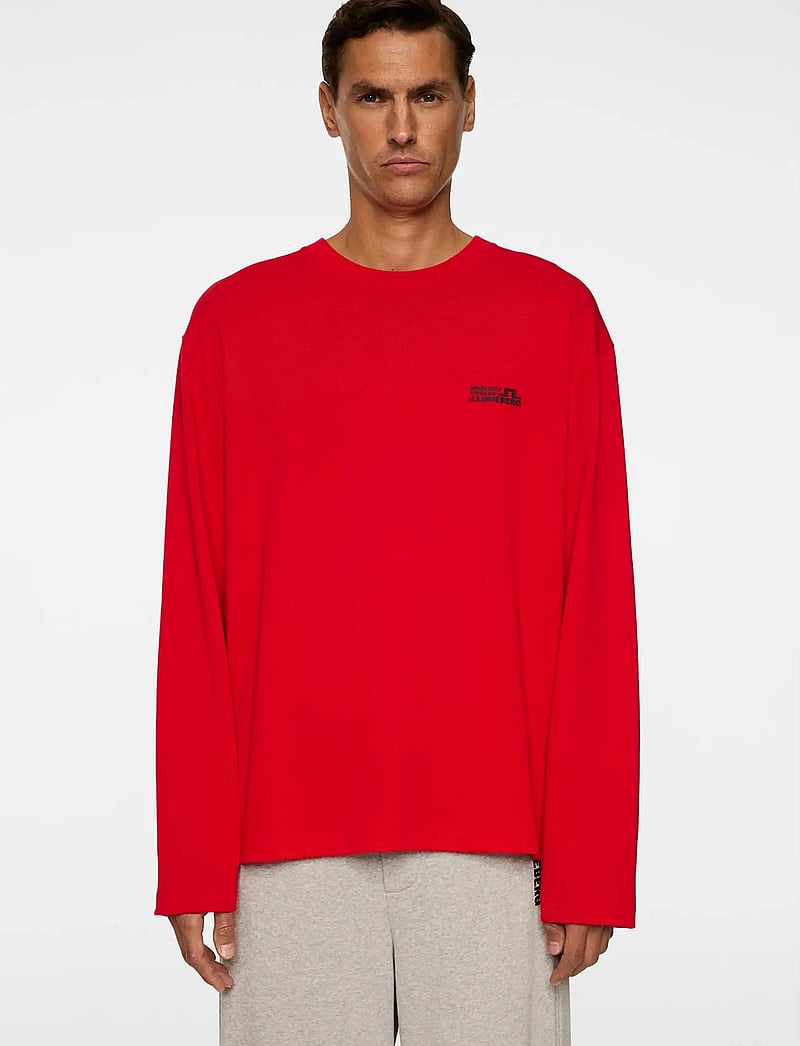 J. Lindeberg - Walsh LS Apres T-shirt - pikkade varrukatega t-särgid - barbados cherry - 0