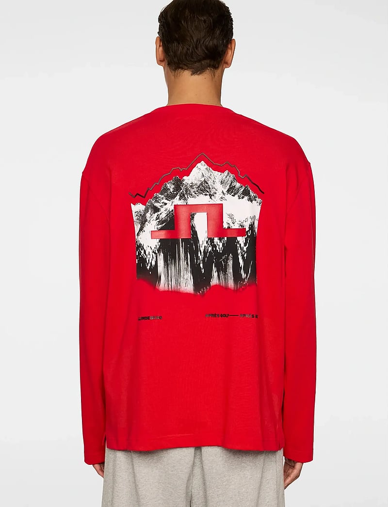 J. Lindeberg - Walsh LS Apres T-shirt - pikkade varrukatega t-särgid - barbados cherry - 3
