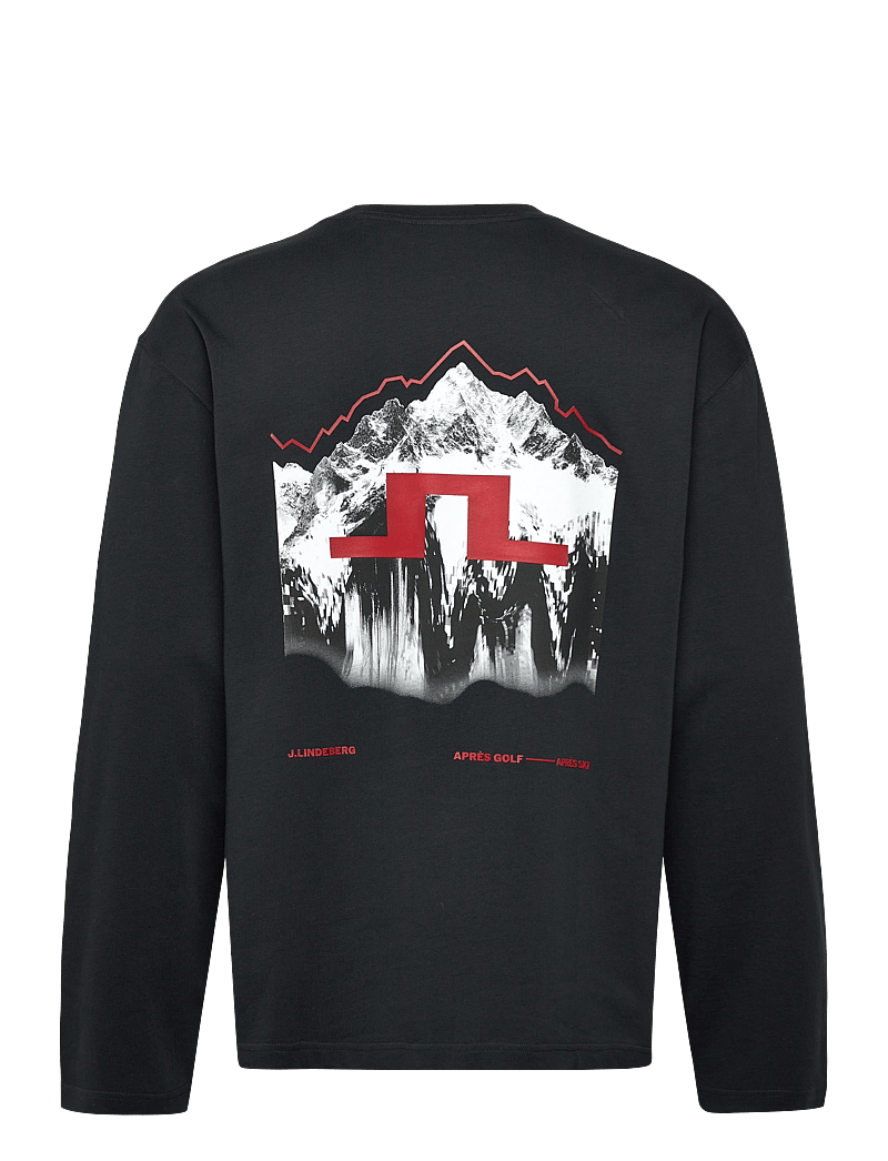 J. Lindeberg - Walsh LS Apres T-shirt - pikkade varrukatega t-särgid - black - 2