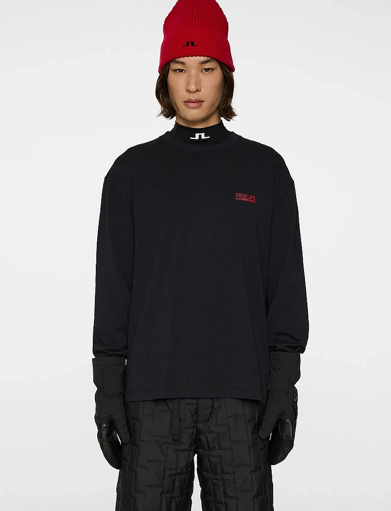 J. Lindeberg - Walsh LS Apres T-shirt - pikkade varrukatega t-särgid - black - 0