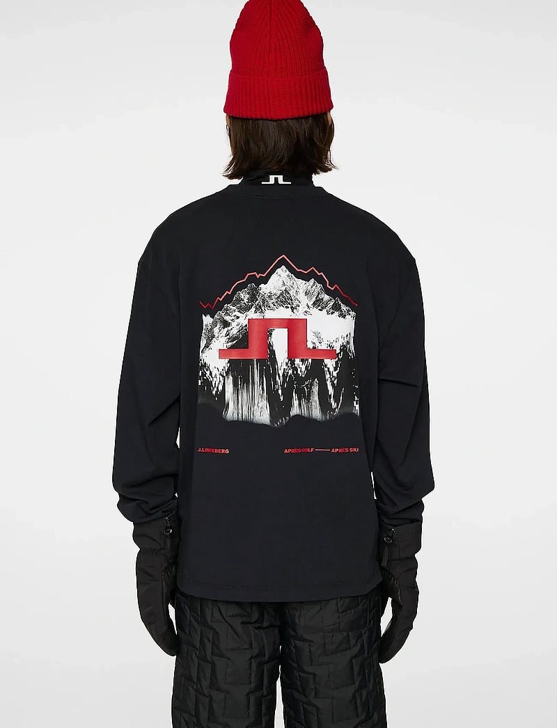 J. Lindeberg - Walsh LS Apres T-shirt - pikkade varrukatega t-särgid - black - 3