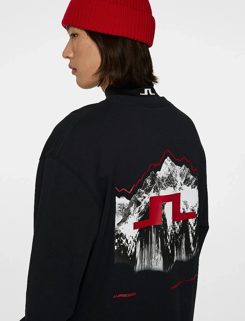 J. Lindeberg - Walsh LS Apres T-shirt - pikkade varrukatega t-särgid - black - 5