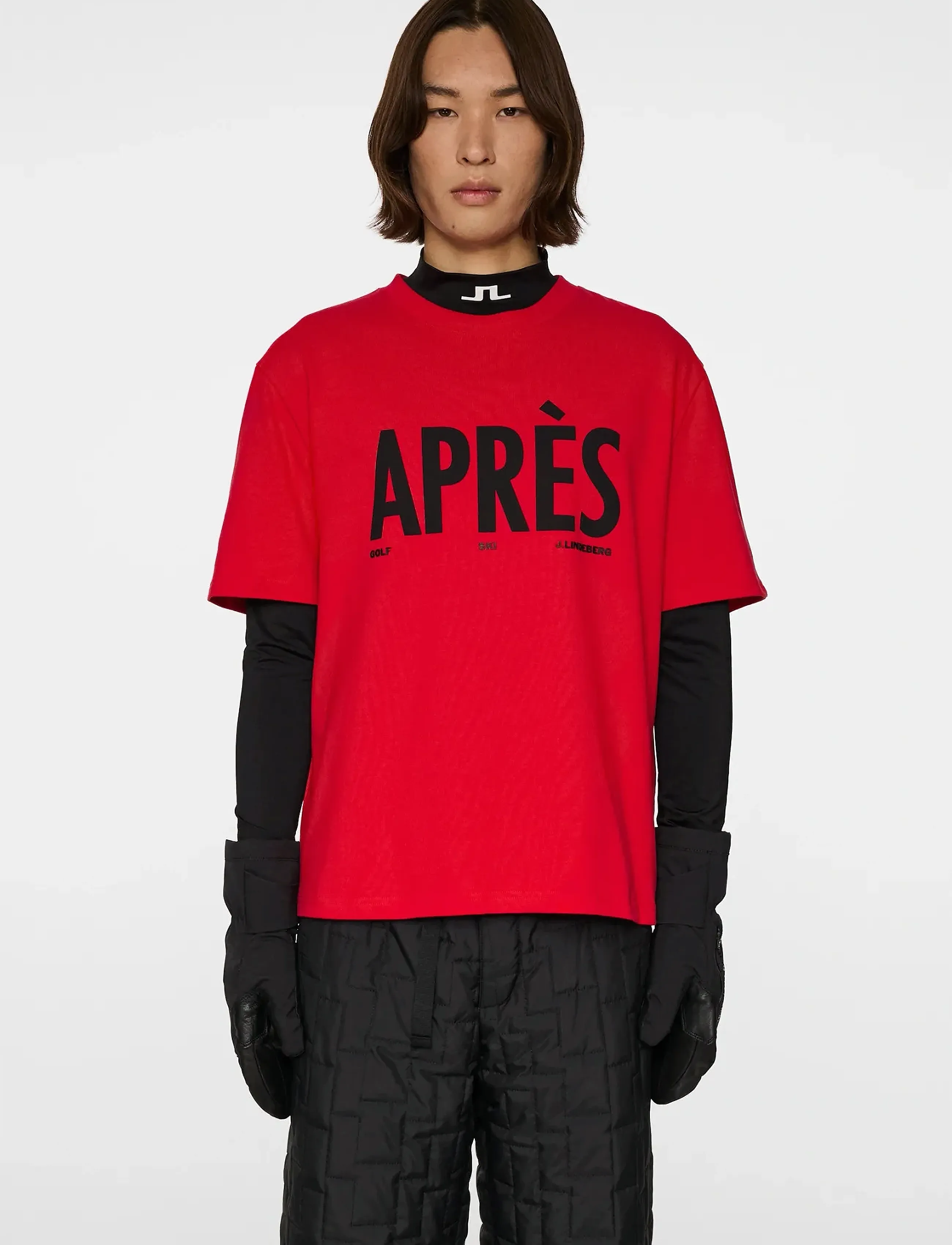 J. Lindeberg Hale Seasonal Logo T-Shirt, L, Red, T-Shirts > Kortærmede, Herre