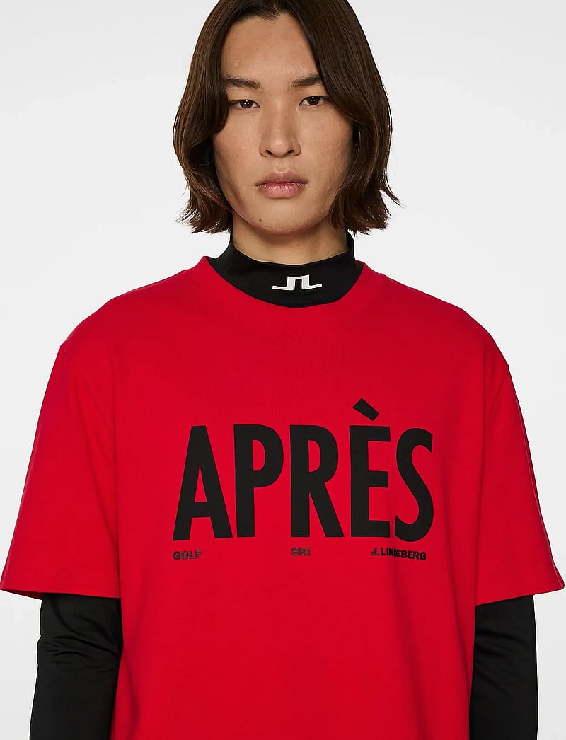 J. Lindeberg - Hale Seasonal Logo T-shirt - lühikeste varrukatega t-särgid - barbados cherry - 5