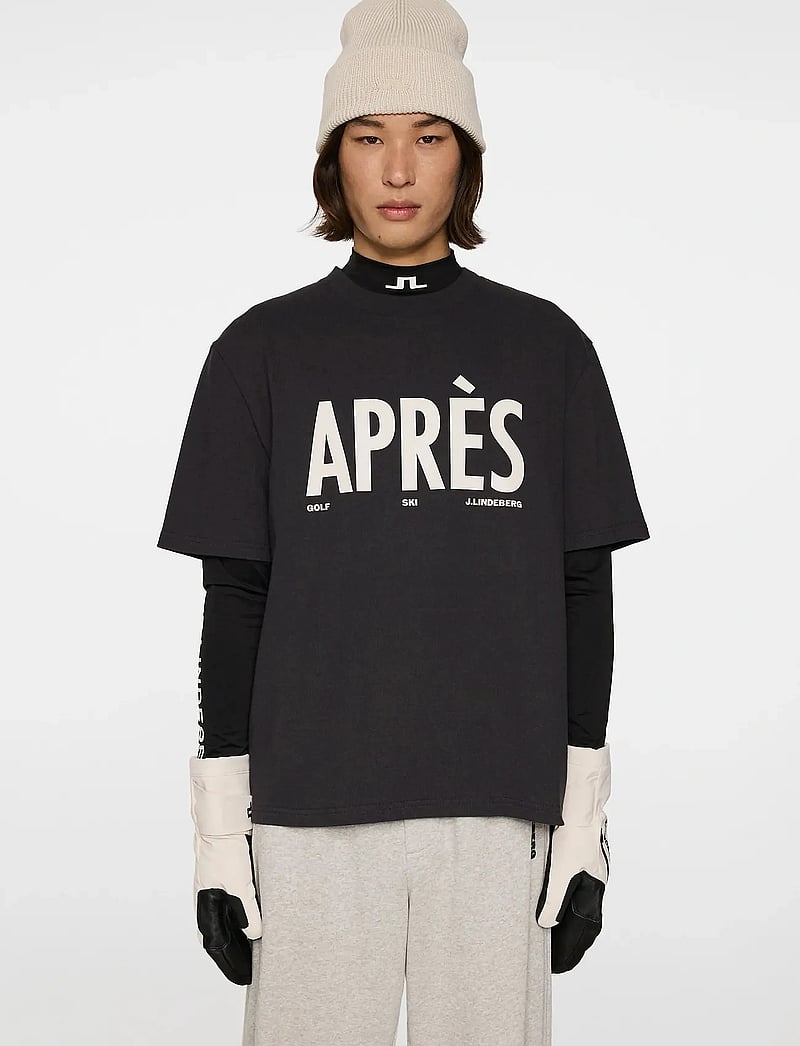 J. Lindeberg - Hale Seasonal Logo T-shirt - lühikeste varrukatega t-särgid - black - 0