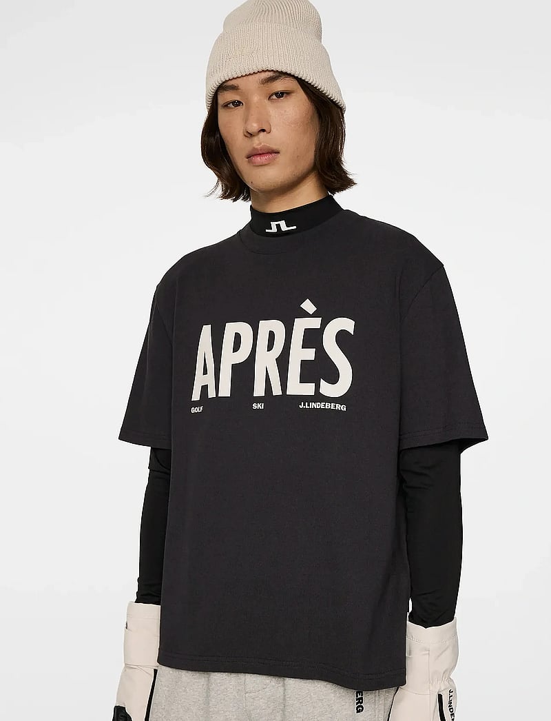 J. Lindeberg - Hale Seasonal Logo T-shirt - lühikeste varrukatega t-särgid - black - 5