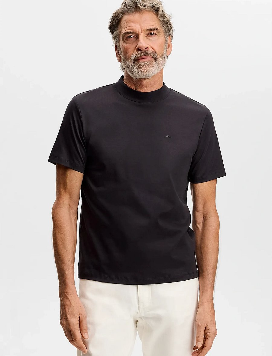 J. Lindeberg - Ace Mock Neck T-Shirt - lyhythihaiset - black - 0