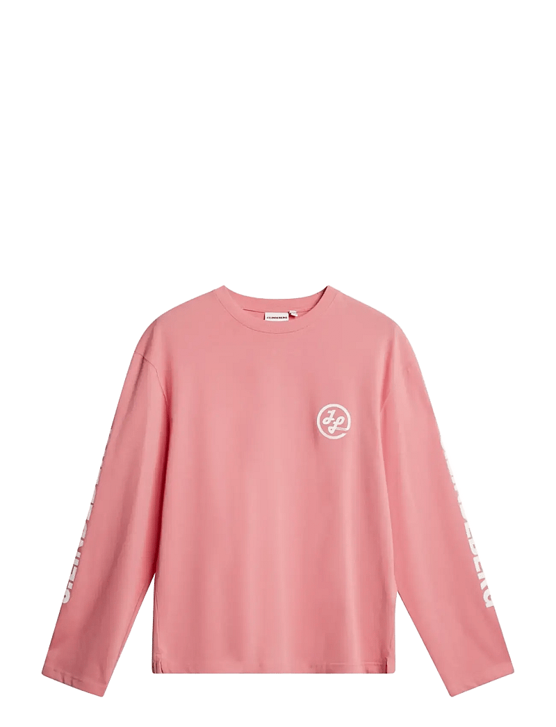 J. Lindeberg - Walsh LS Print T-shirt - långärmade t-shirts - flamingo plume - 1