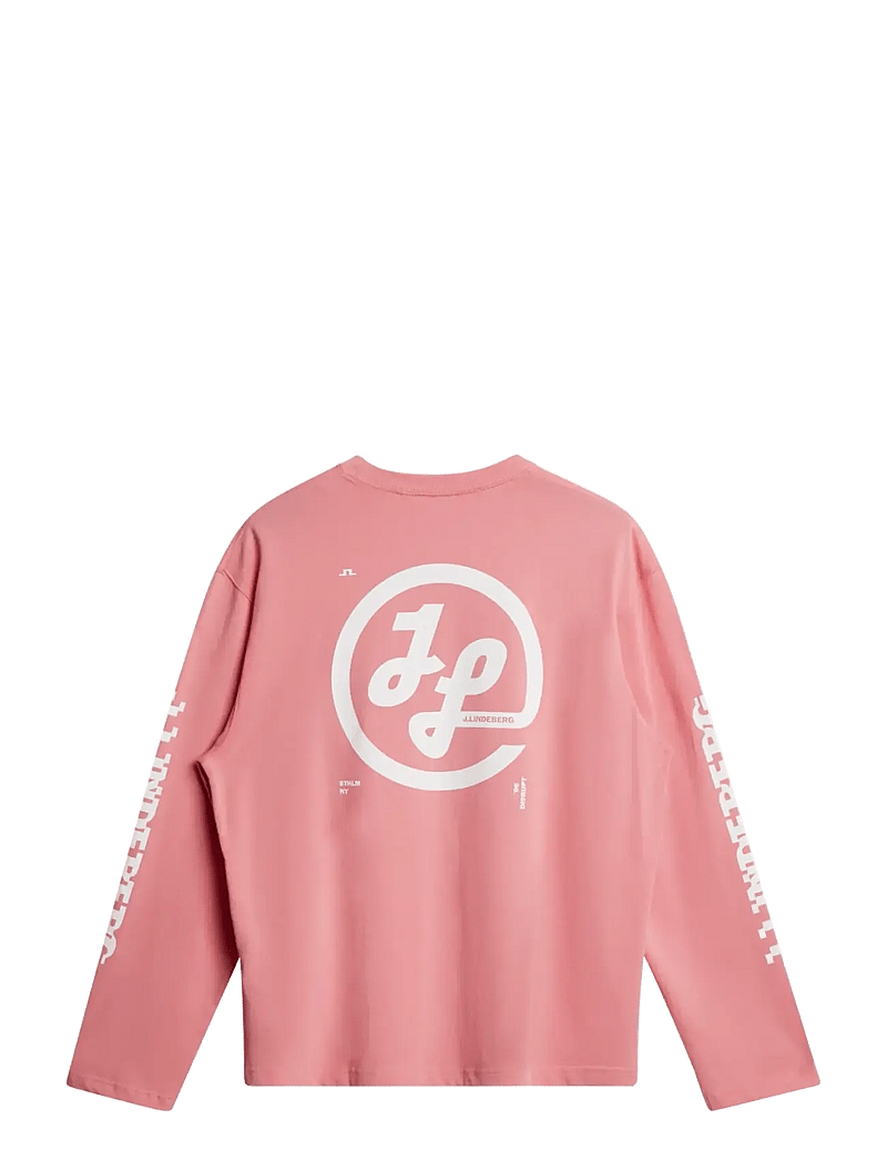 J. Lindeberg - Walsh LS Print T-shirt - långärmade t-shirts - flamingo plume - 2