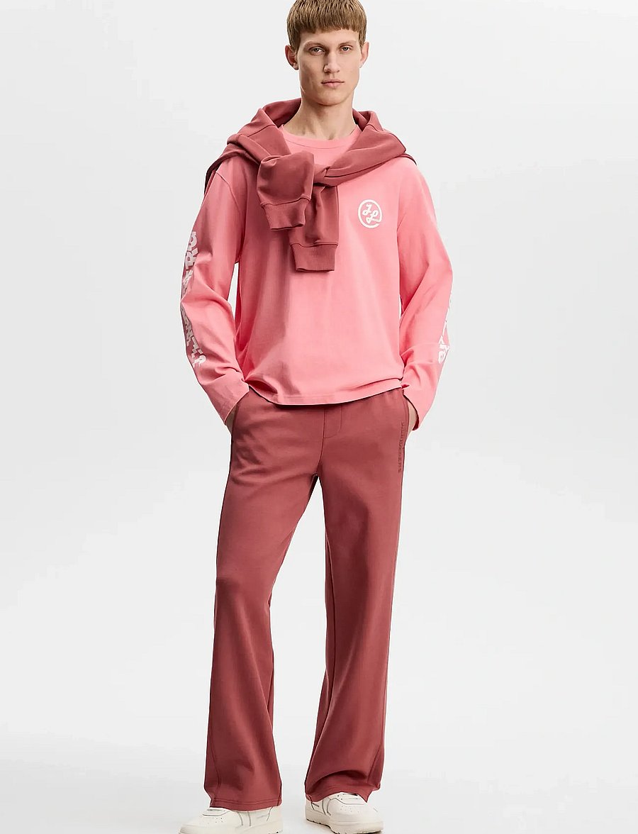 J. Lindeberg - Walsh LS Print T-shirt - langärmelig - flamingo plume - 4
