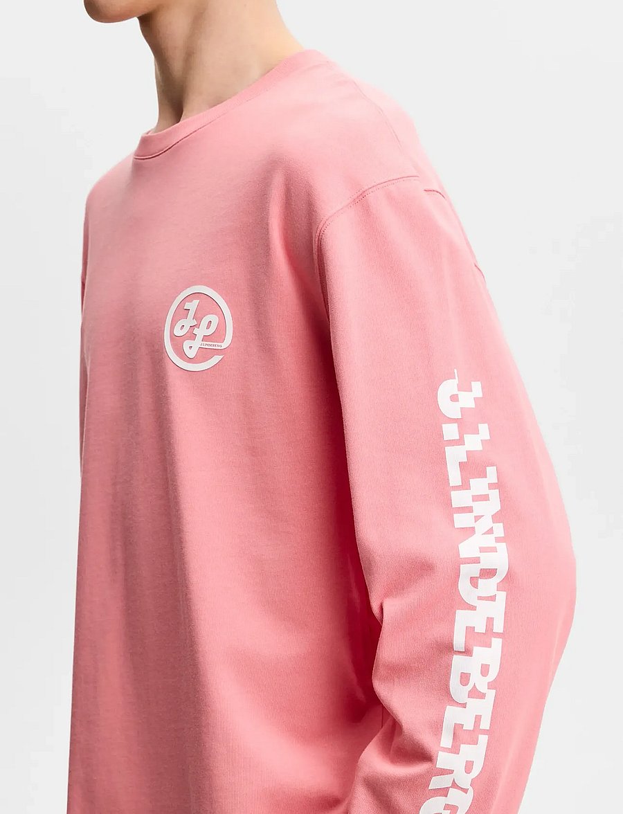J. Lindeberg - Walsh LS Print T-shirt - langärmelig - flamingo plume - 5