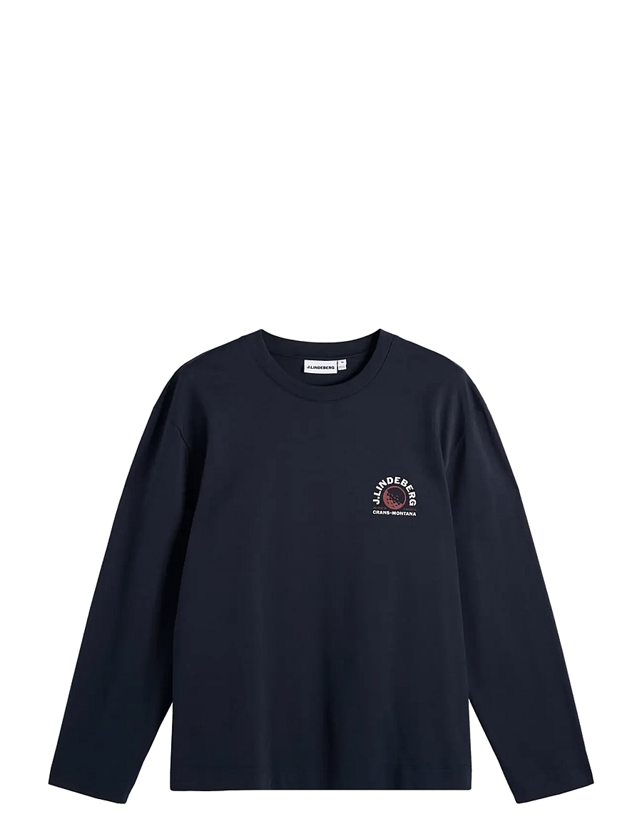 J. Lindeberg - Walsh LS Print T-shirt - pikkade varrukatega t-särgid - jl navy - 0