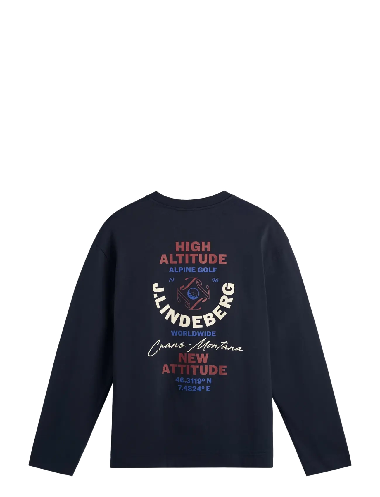 J. Lindeberg - Walsh LS Print T-shirt - pikkade varrukatega t-särgid - jl navy - 1