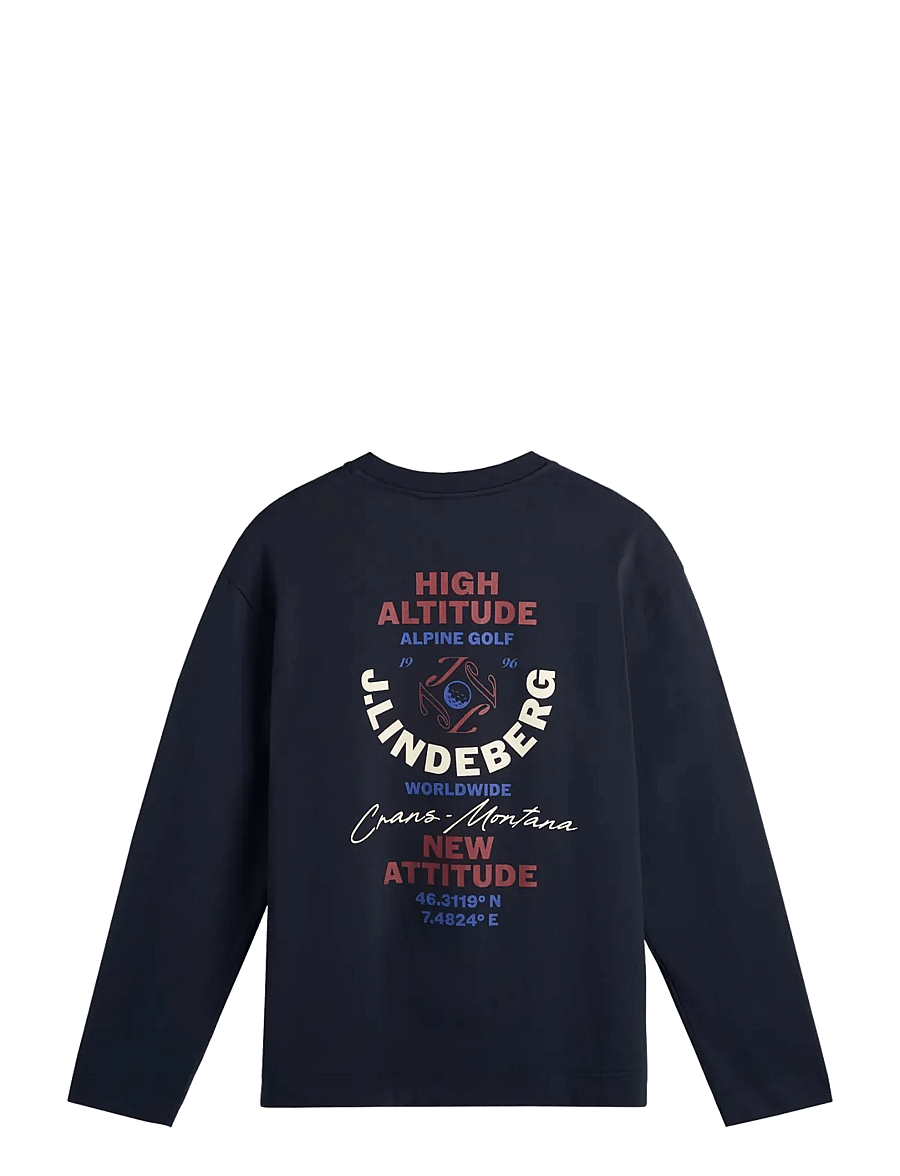 J. Lindeberg - Walsh LS Print T-shirt - pikkade varrukatega t-särgid - jl navy - 1