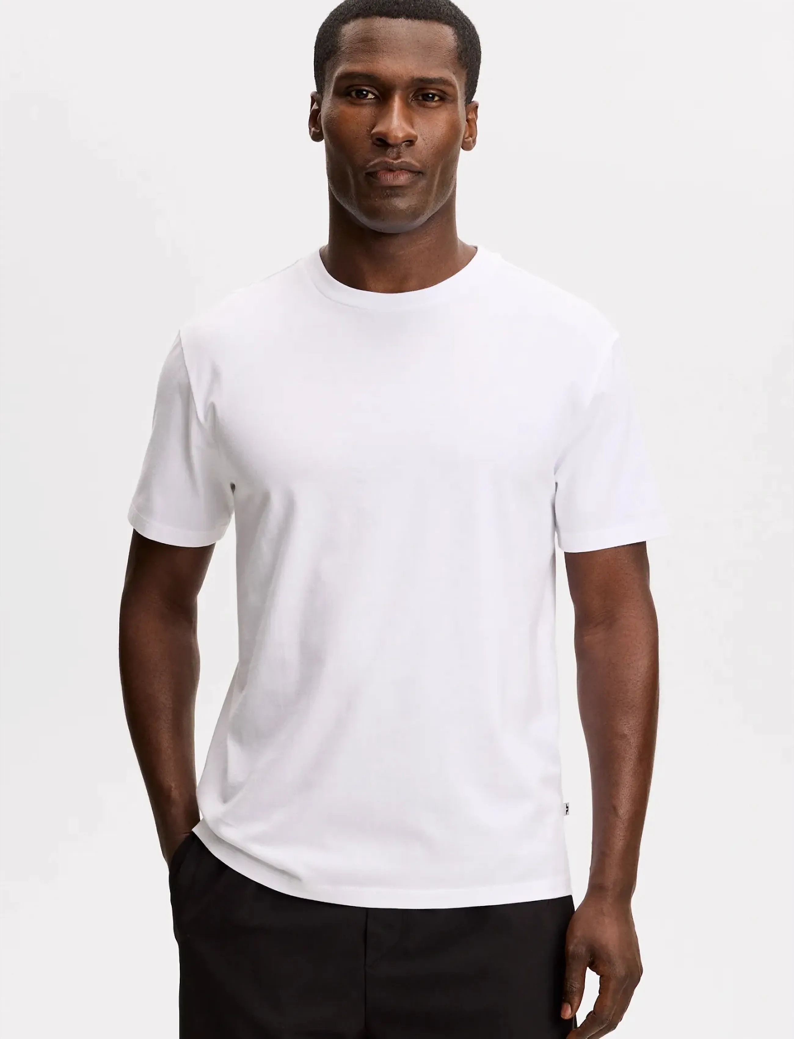 J. Lindeberg Sid Basic T-Shirt, S, White, T-Shirts > Kortærmede, Herre