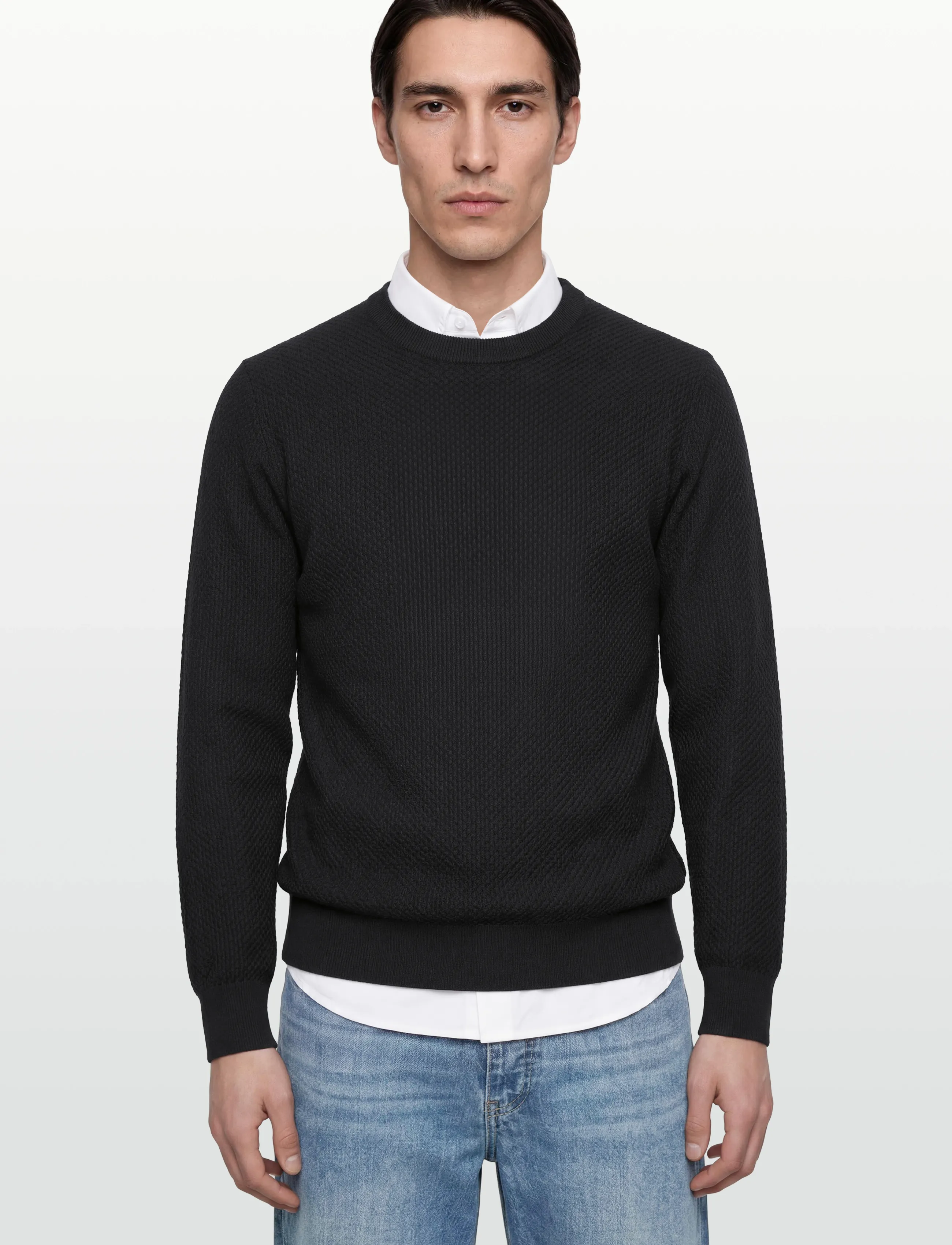 J. Lindeberg - M Cotton Structure Sweater - sweatshirts - black - 3