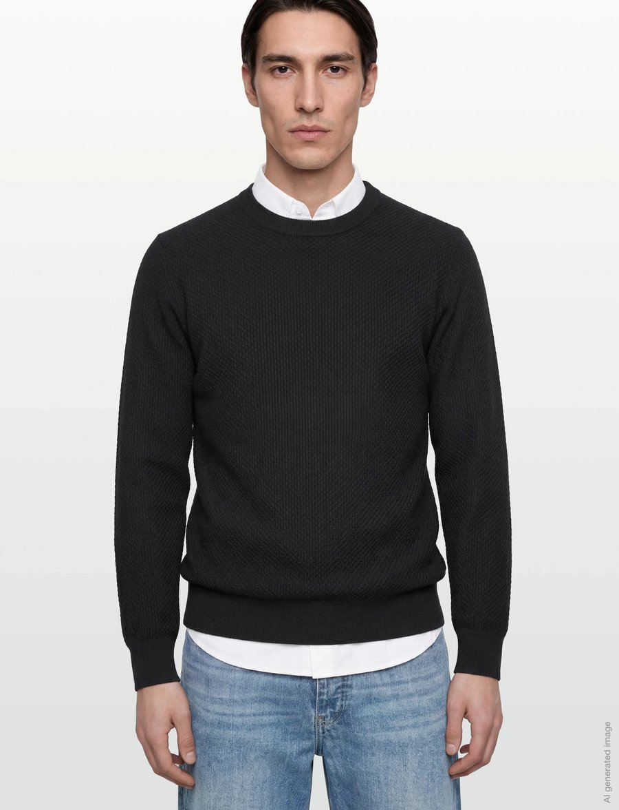 J. Lindeberg - M Cotton Structure Sweater - sweatshirts - black - 3