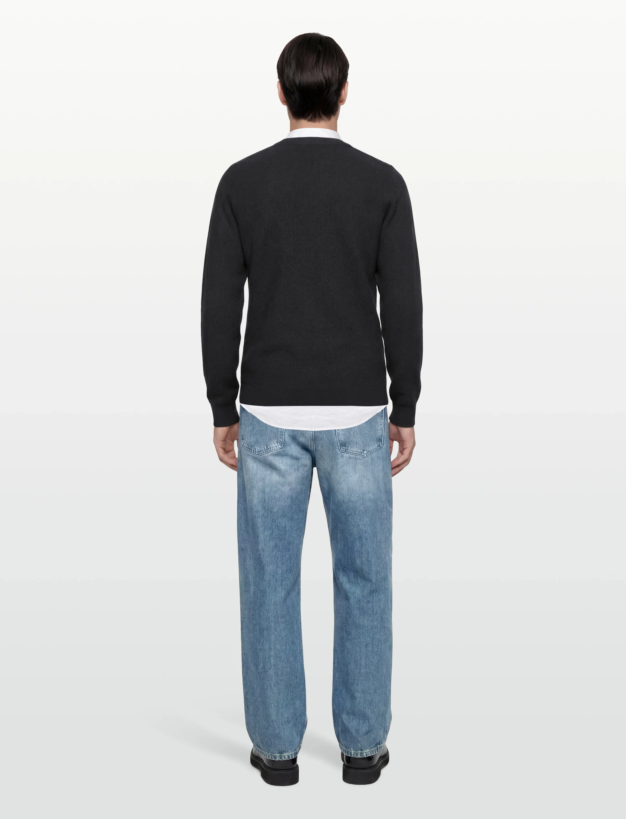 J. Lindeberg - M Cotton Structure Sweater - sweatshirts - black - 4