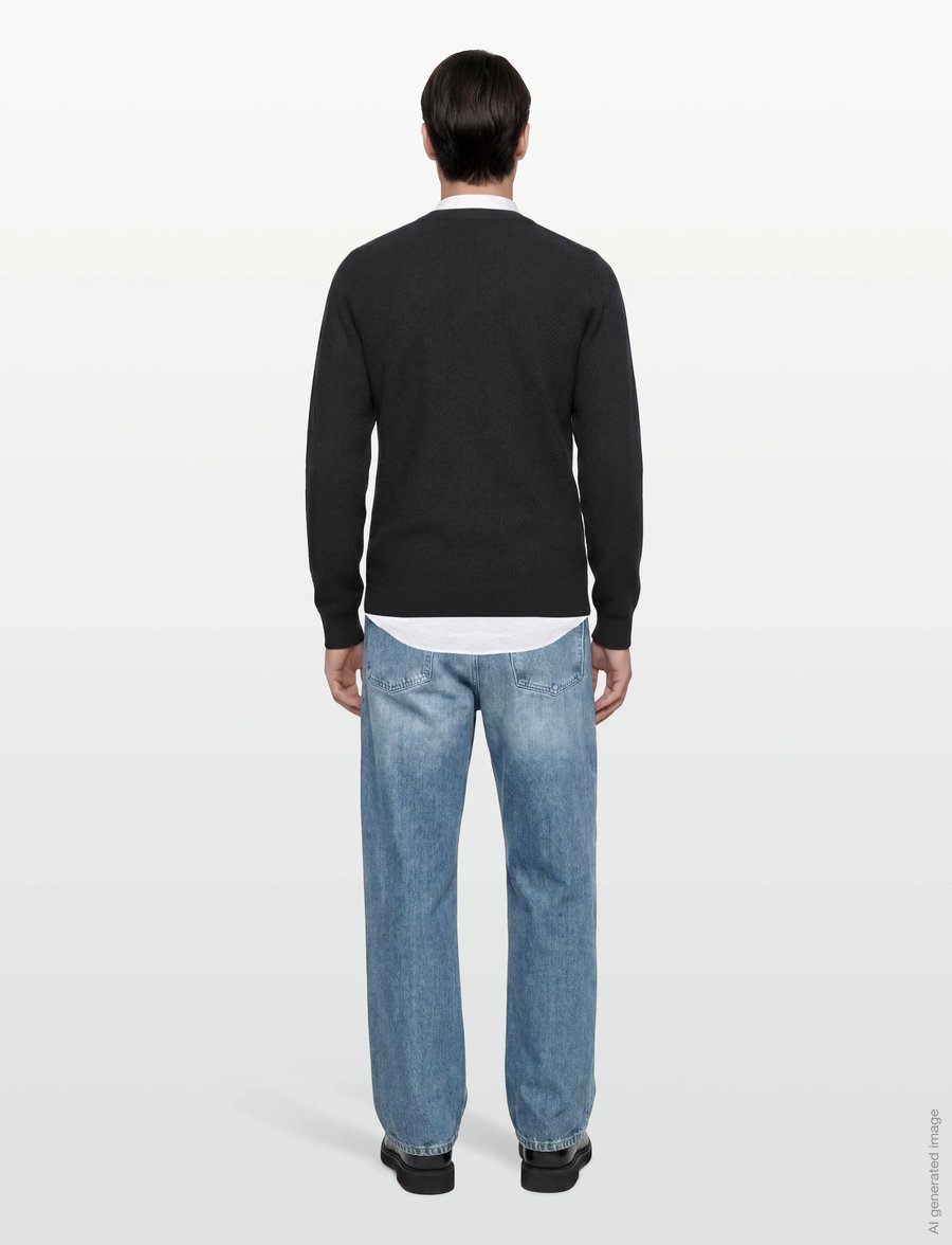 J. Lindeberg - M Cotton Structure Sweater - sweatshirts - black - 4