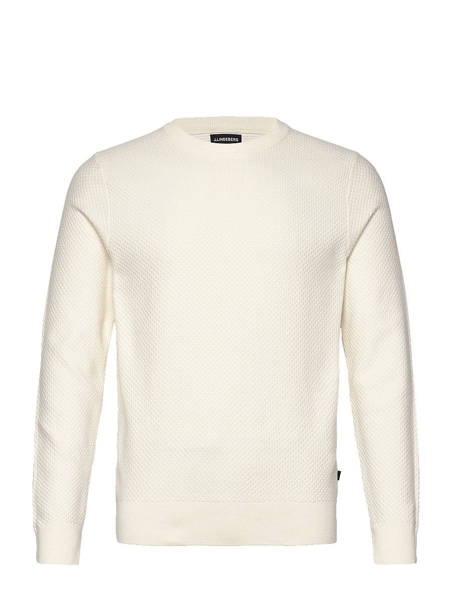 J. Lindeberg - M Cotton Structure Sweater - sweatshirts - cloud white - 1