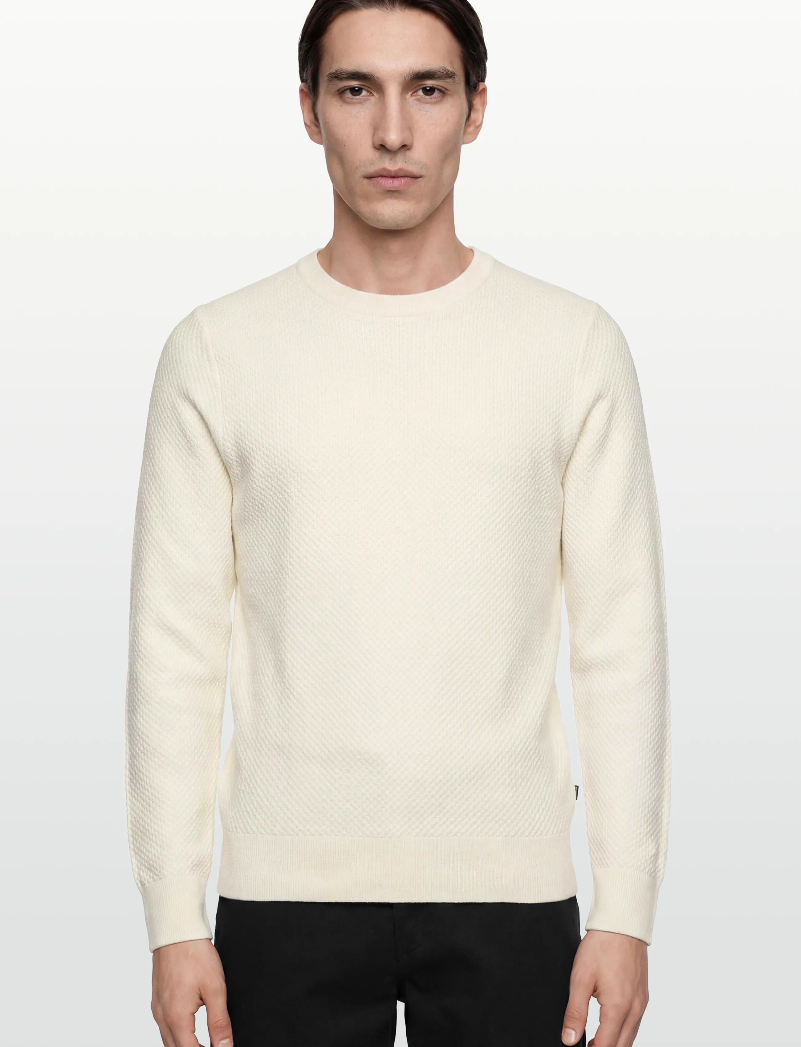 J. Lindeberg - M Cotton Structure Sweater - sweatshirts - cloud white - 3