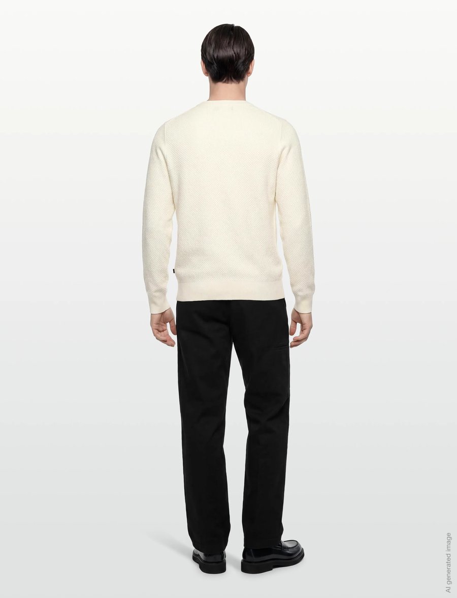 J. Lindeberg - M Cotton Structure Sweater - sweatshirts - cloud white - 4