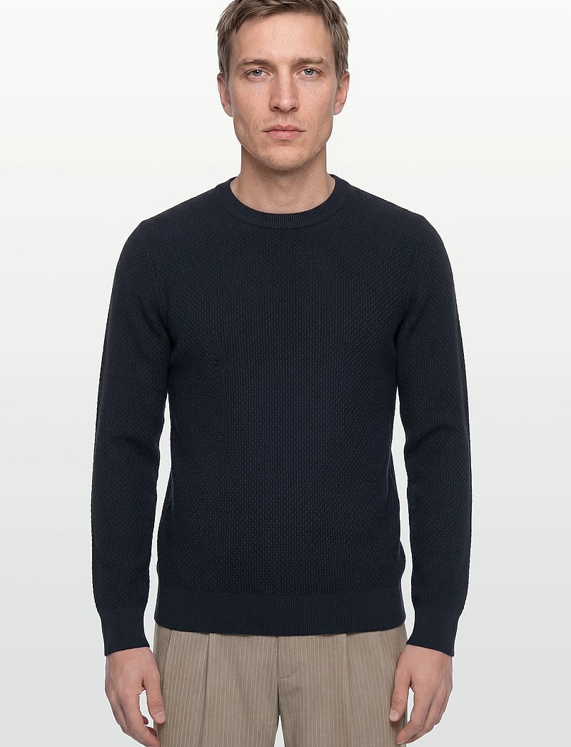 J. Lindeberg - M Cotton Structure Sweater - sweatshirts - jl navy - 3