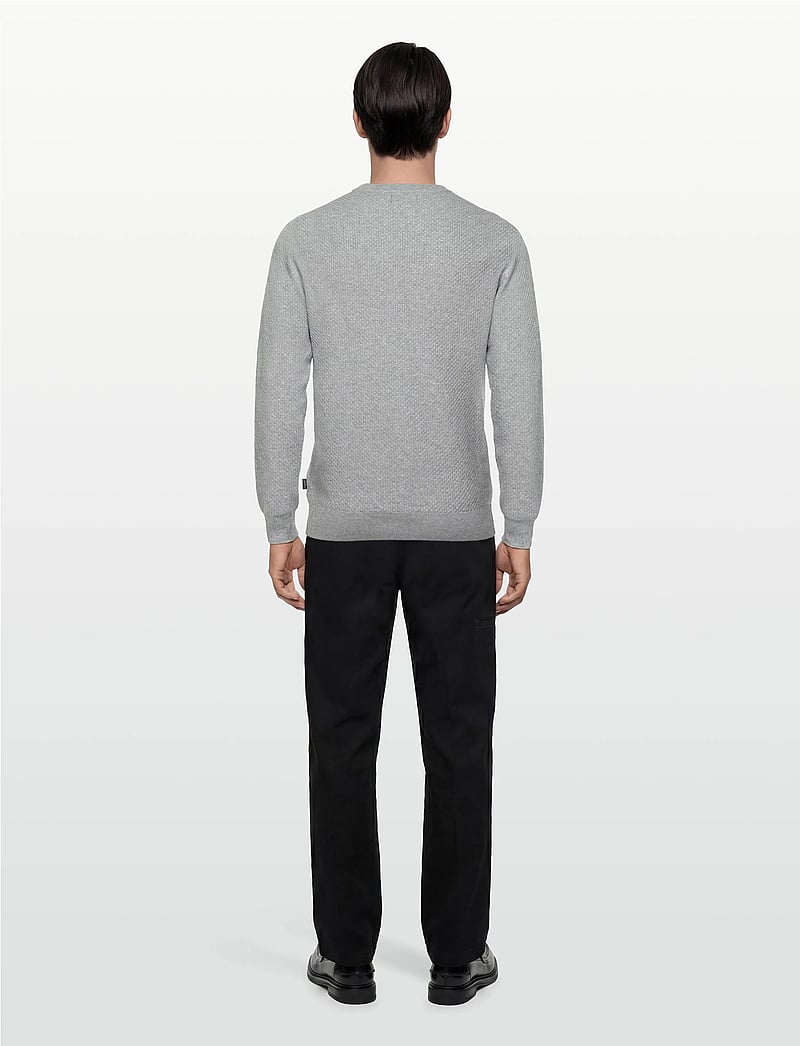 J. Lindeberg - M Cotton Structure Sweater - sweatshirts - lt grey melange - 4