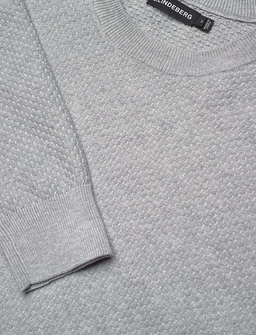 J. Lindeberg - M Cotton Structure Sweater - collegepaidat - lt grey melange - 5