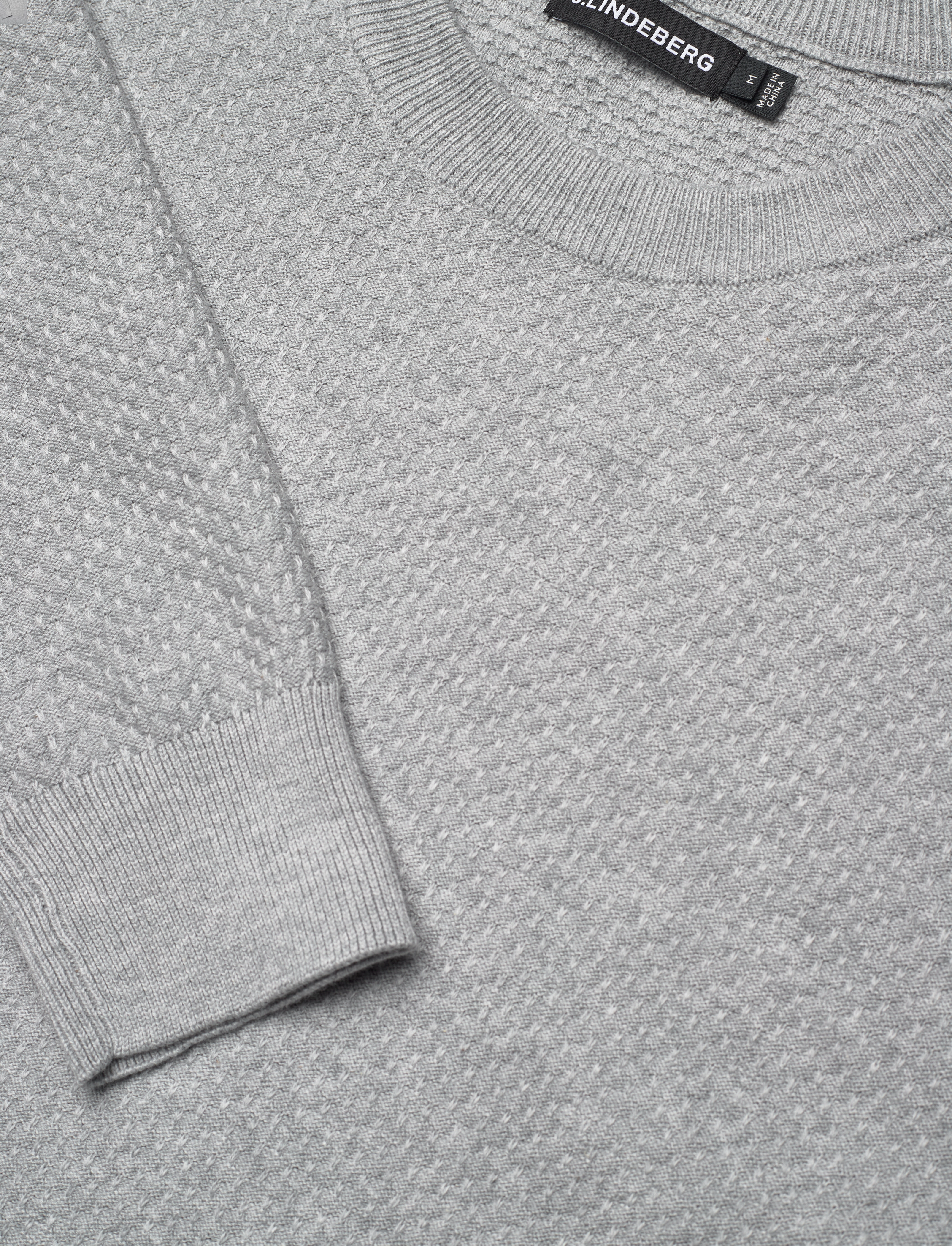 J. Lindeberg - M Cotton Structure Sweater - sweatshirts - lt grey melange - 5
