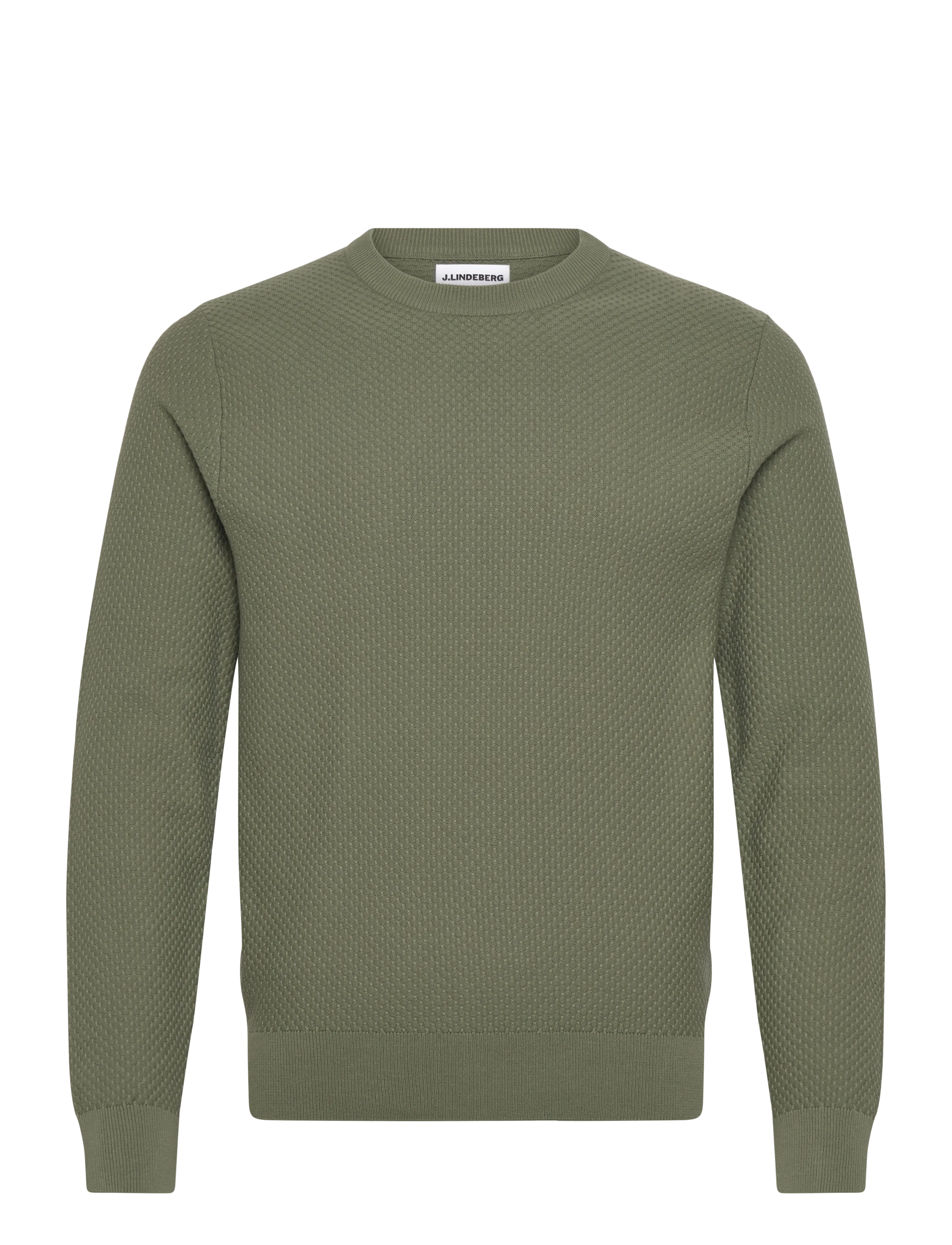 J. Lindeberg M Cotton Structure Sweater - Kläder - OLIVINE / khaki/green
