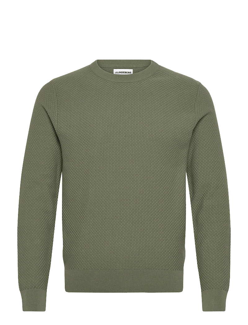 J. Lindeberg - M Cotton Structure Sweater - sweatshirts - olivine - 1