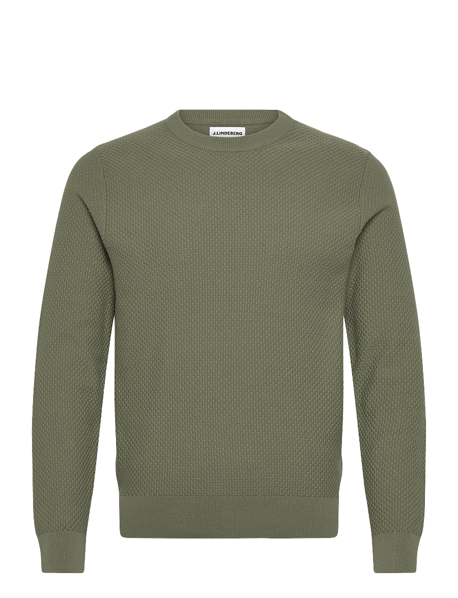 J. Lindeberg - M Cotton Structure Sweater - sweatshirts - olivine - 1