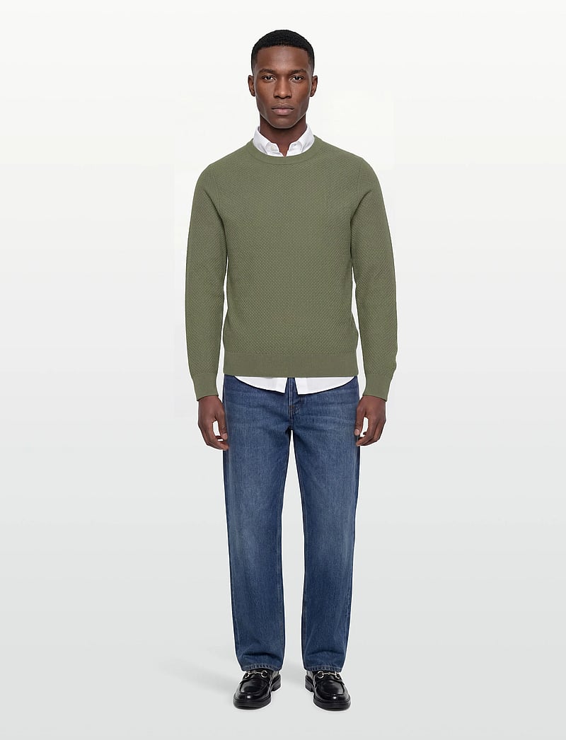 J. Lindeberg - M Cotton Structure Sweater - sweatshirts - olivine - 0