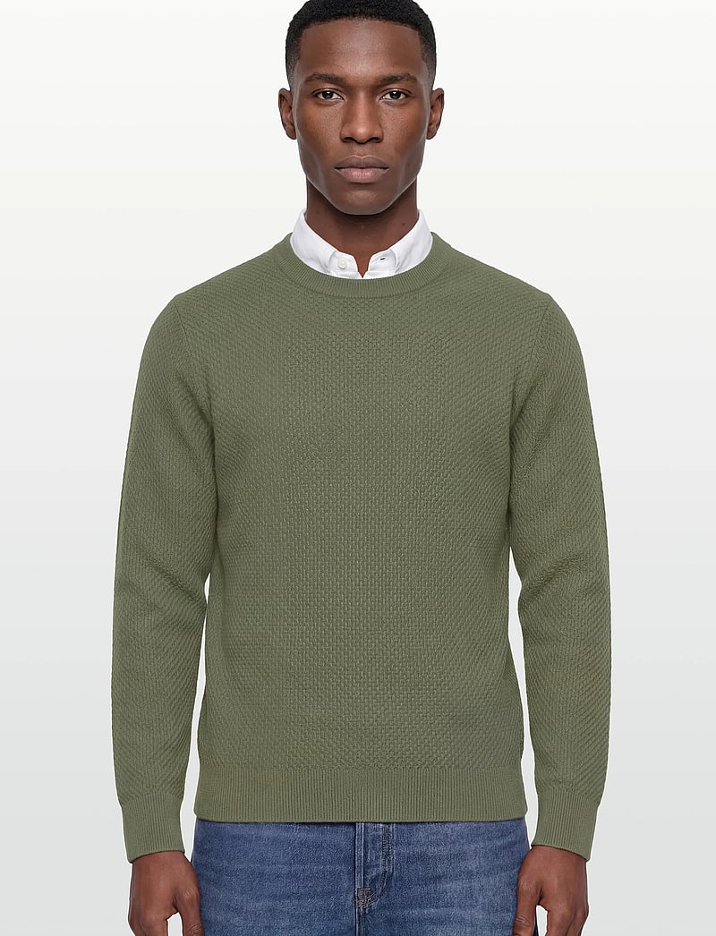 J. Lindeberg - M Cotton Structure Sweater - sweatshirts - olivine - 3