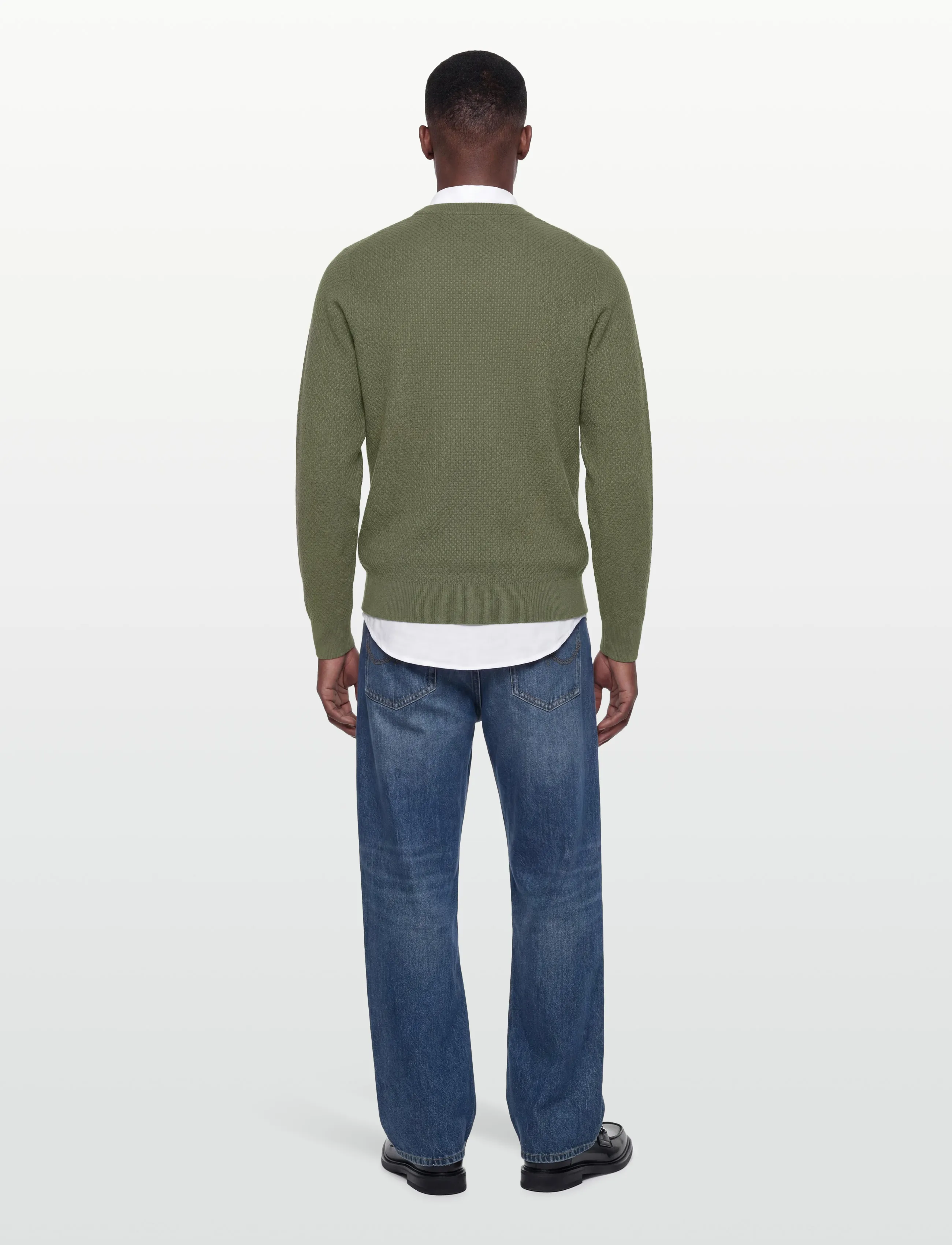 J. Lindeberg - M Cotton Structure Sweater - sweatshirts - olivine - 4