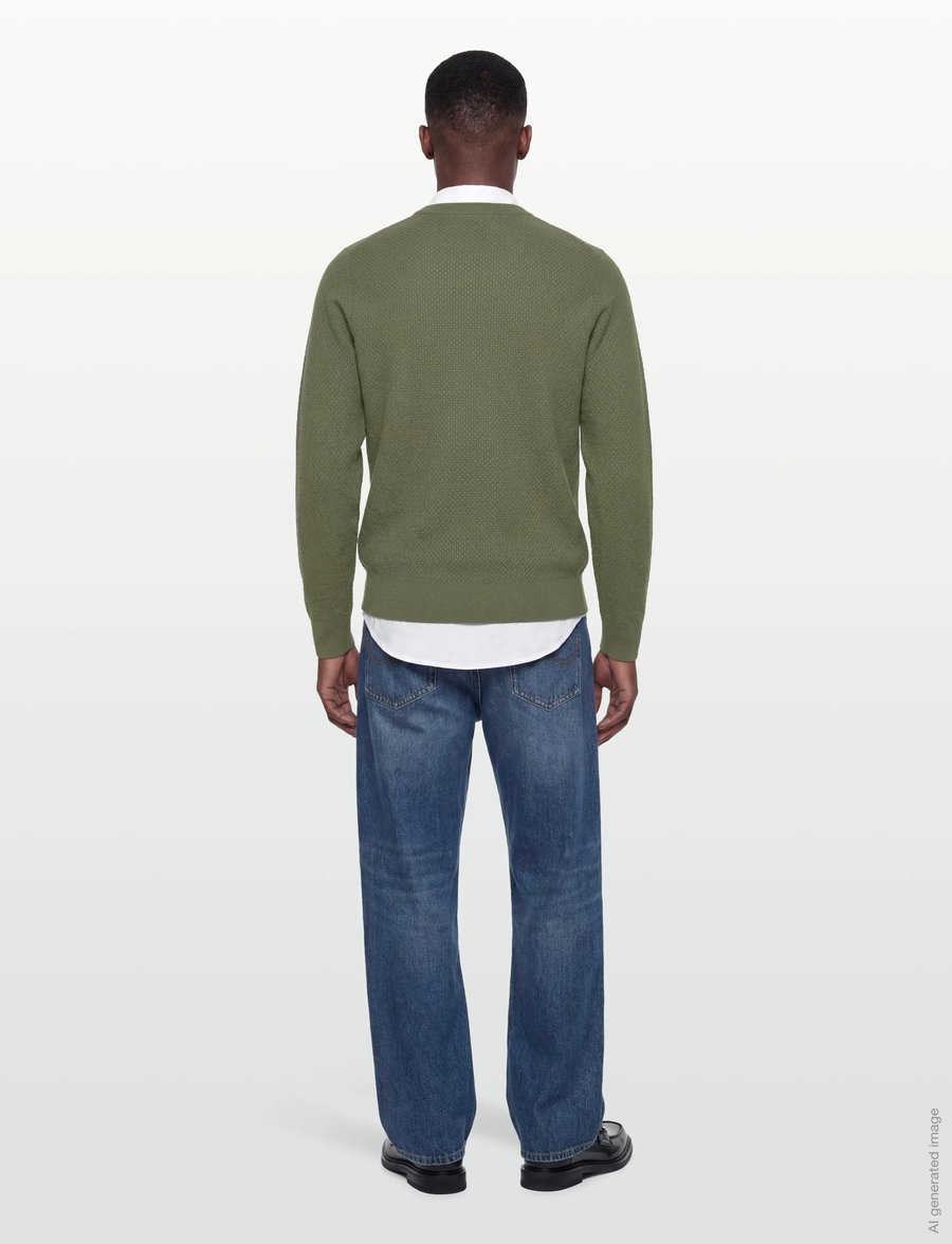 J. Lindeberg - M Cotton Structure Sweater - sweatshirts - olivine - 4